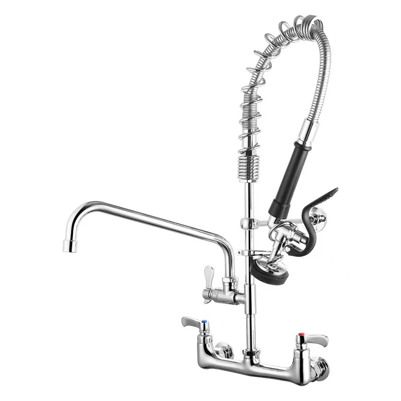 Commercial Quality Kitchen Faucet - Hoogwaardige commerciële messingkraan, wandgemonteerde uittrekbare kraan