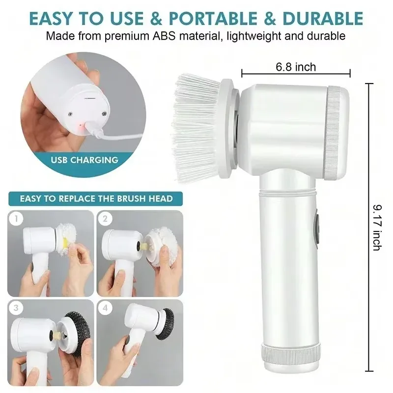 Nieuwe draadloze spin-schrobma - Commercial Kitchen Cleaning recensie en prijs